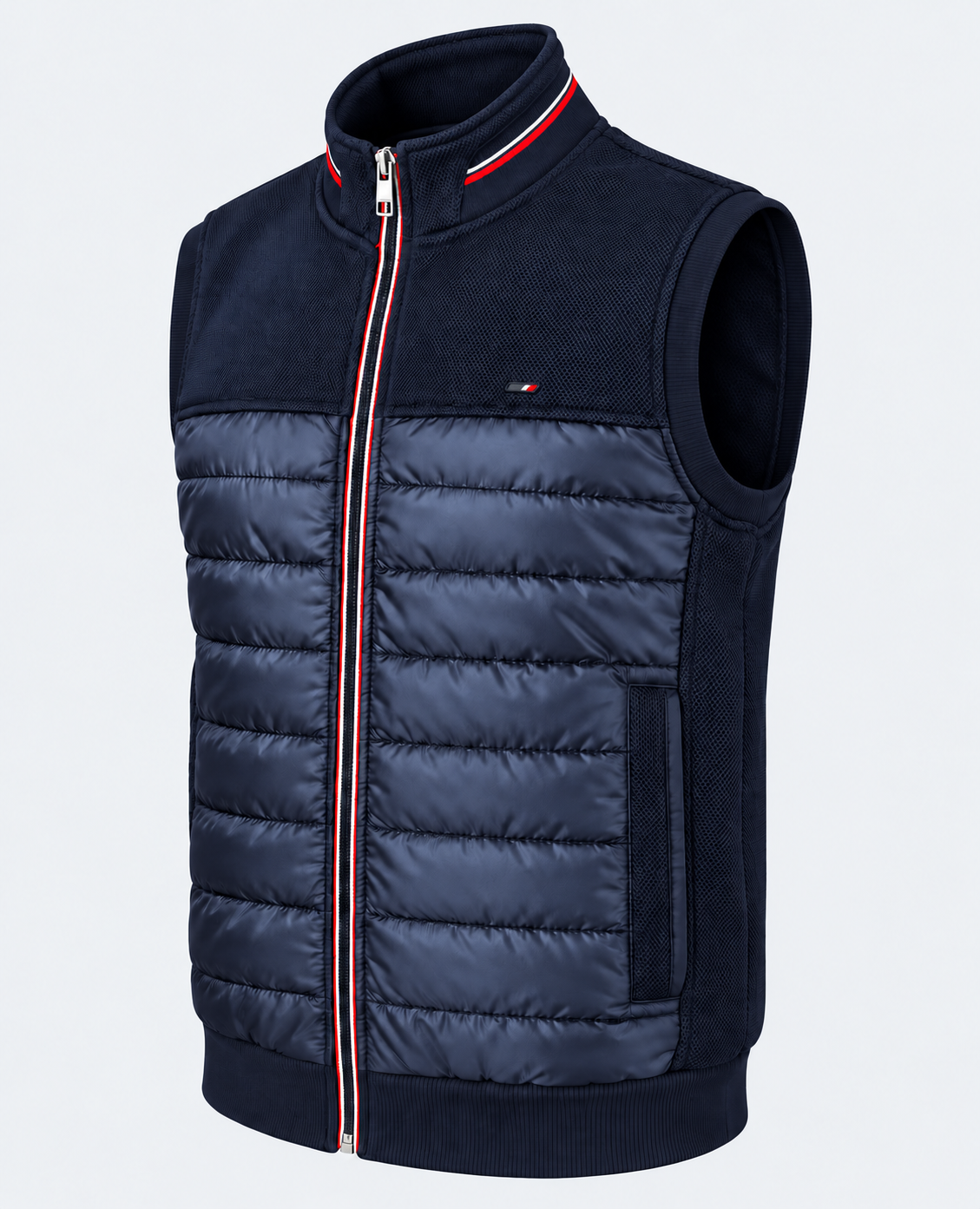 Gilet matelassé homme marine MAXWAY — vue de trois quarts