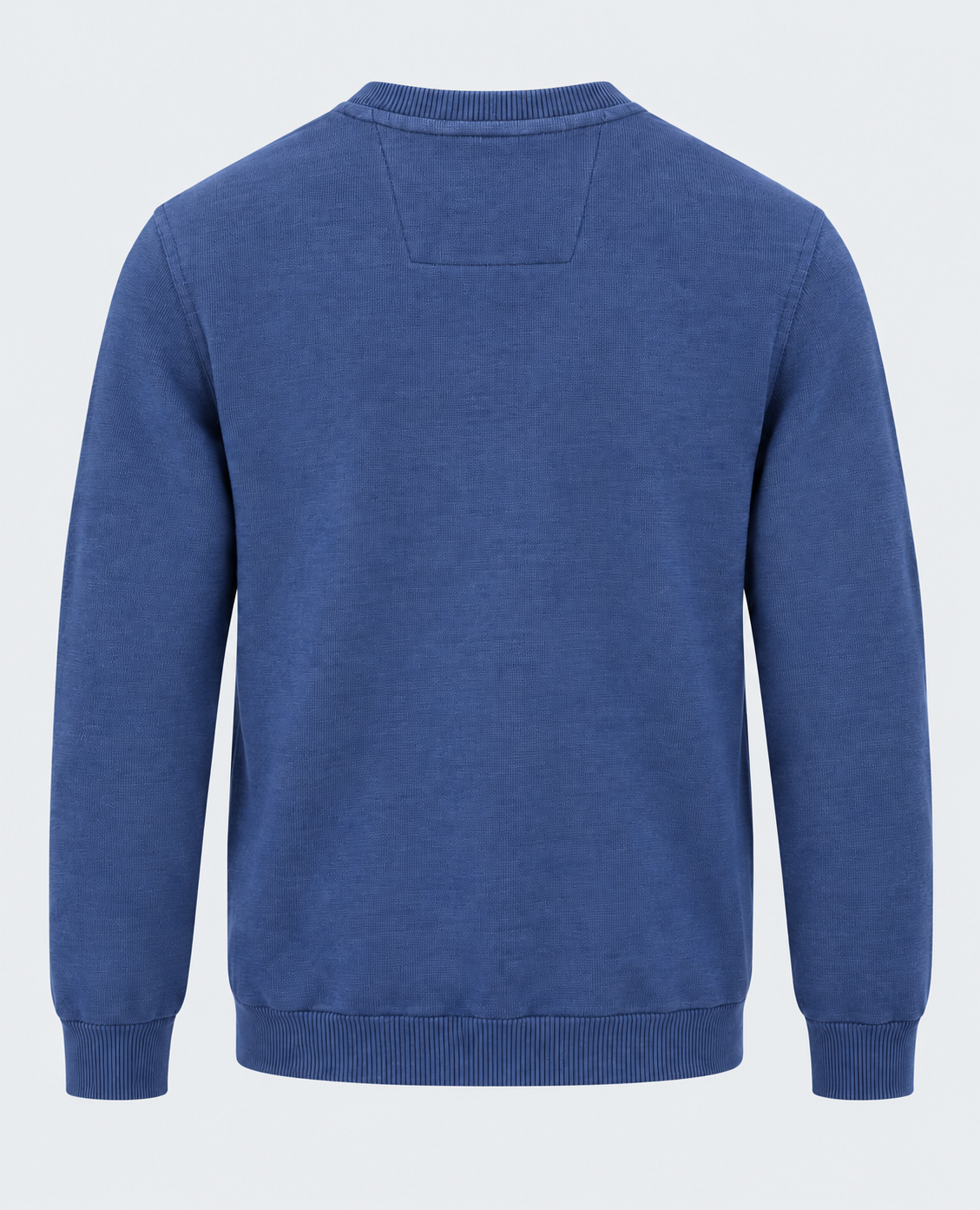 Pull col V homme bleu à écusson MAXWAY — vue de dos