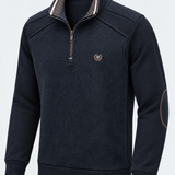 Pull col camionneur homme marine MAXWAY — vue de trois quarts