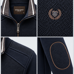 Pull col camionneur homme marine MAXWAY — détails du col et de la matière