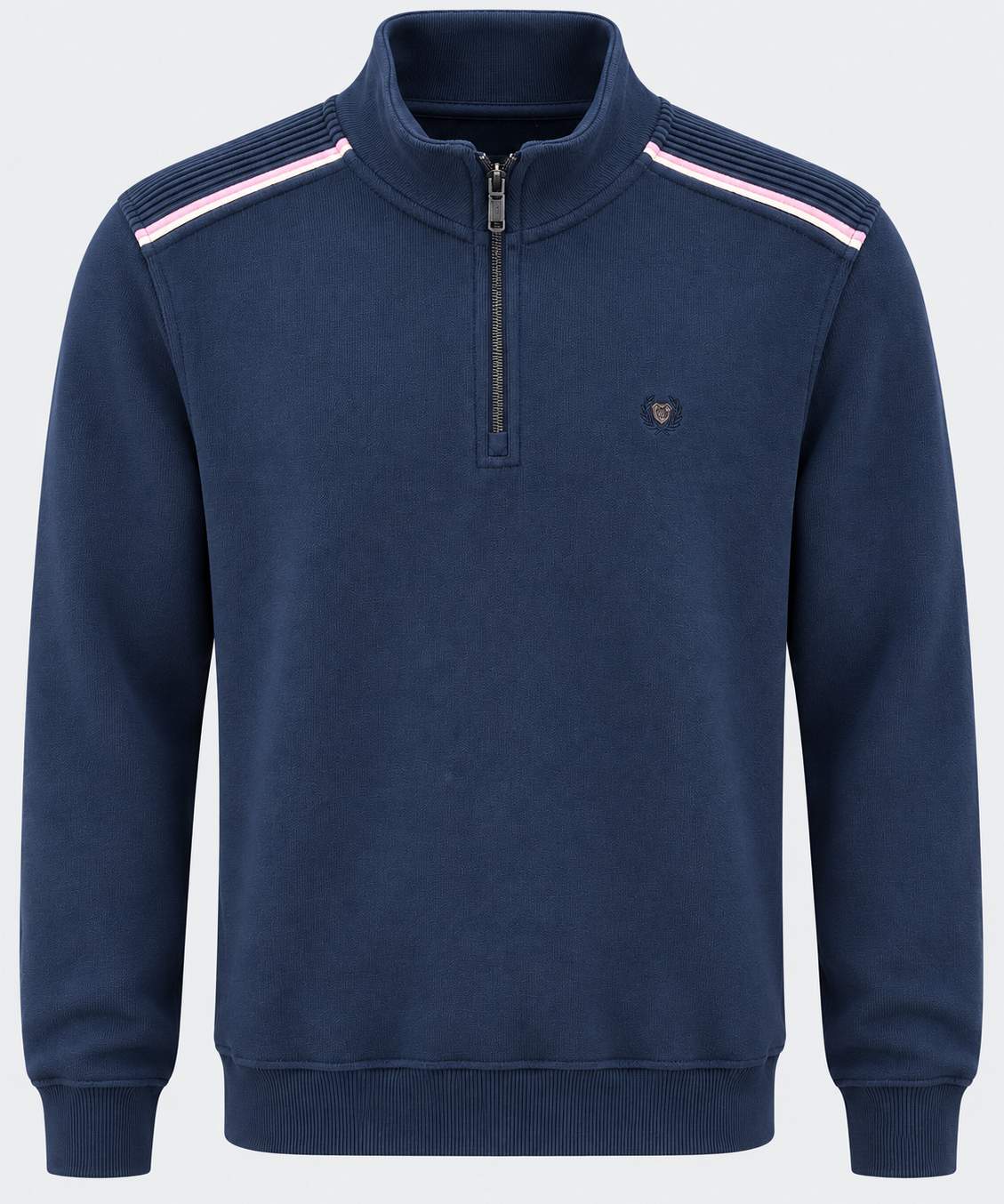 Pull col zippé homme marine MAXWAY — vue de face