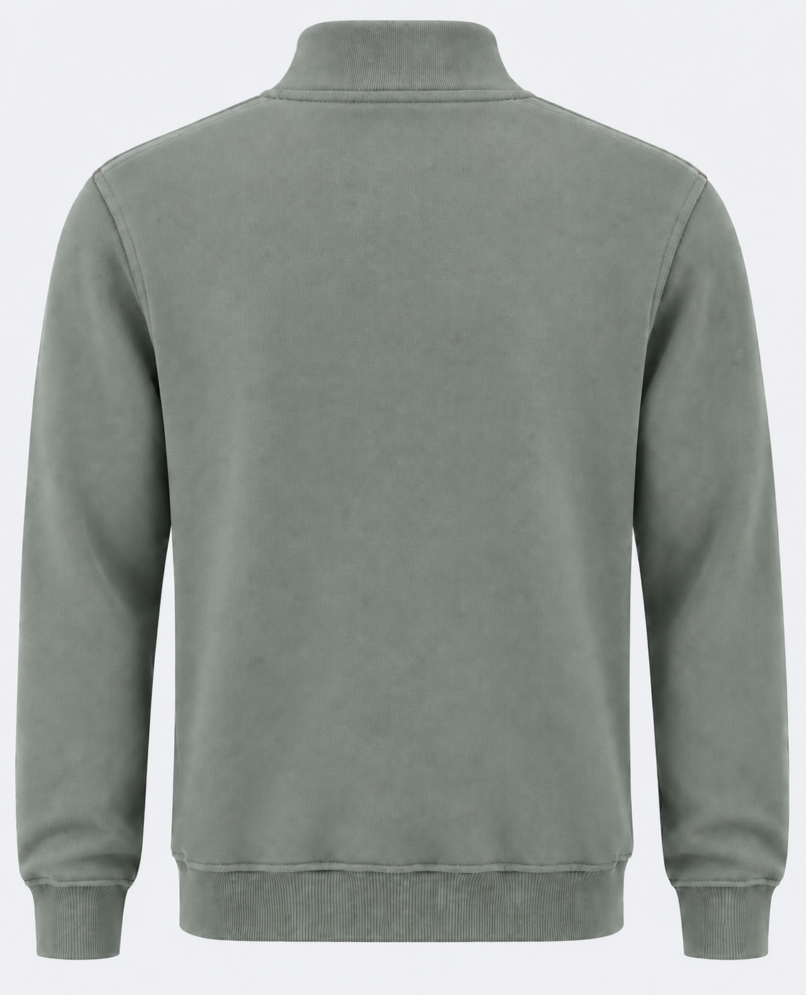 Pull col zippé homme vert kaki MAXWAY — vue de dos
