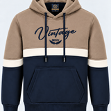Sweat homme camel, écru et marine MAXWAY Vintage — vue de face