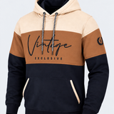 Sweat homme beige, camel et marine MAXWAY Vintage — vue de trois quarts
