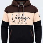 Sweat homme chocolat, beige et marine MAXWAY Vintage — vue de face