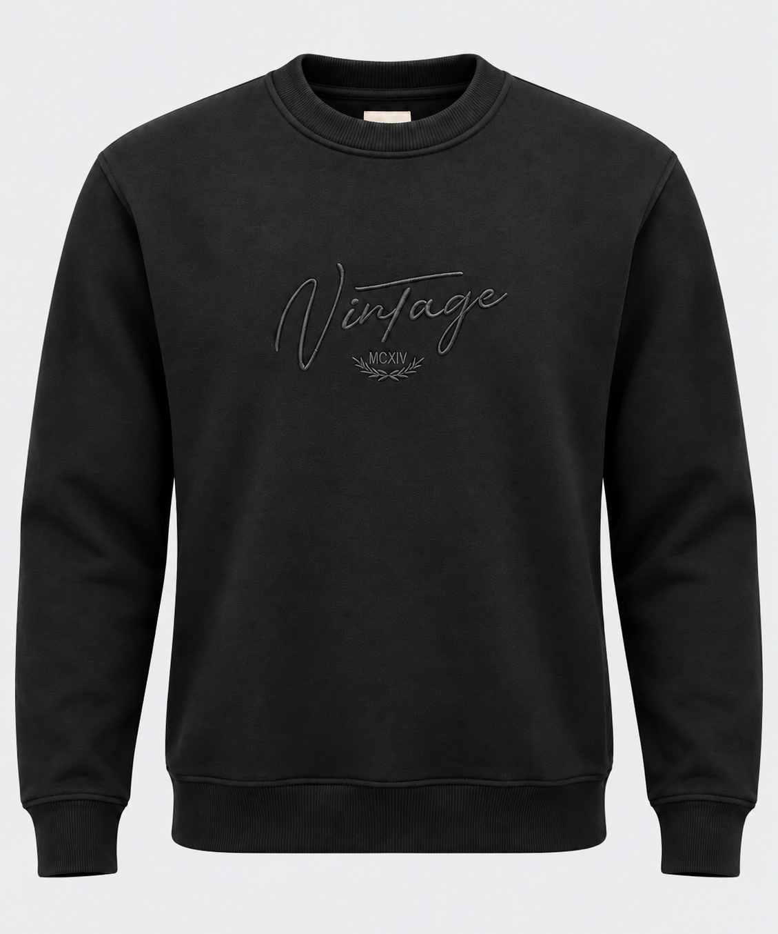Sweat col rond homme noir MAXWAY Vintage — vue de face