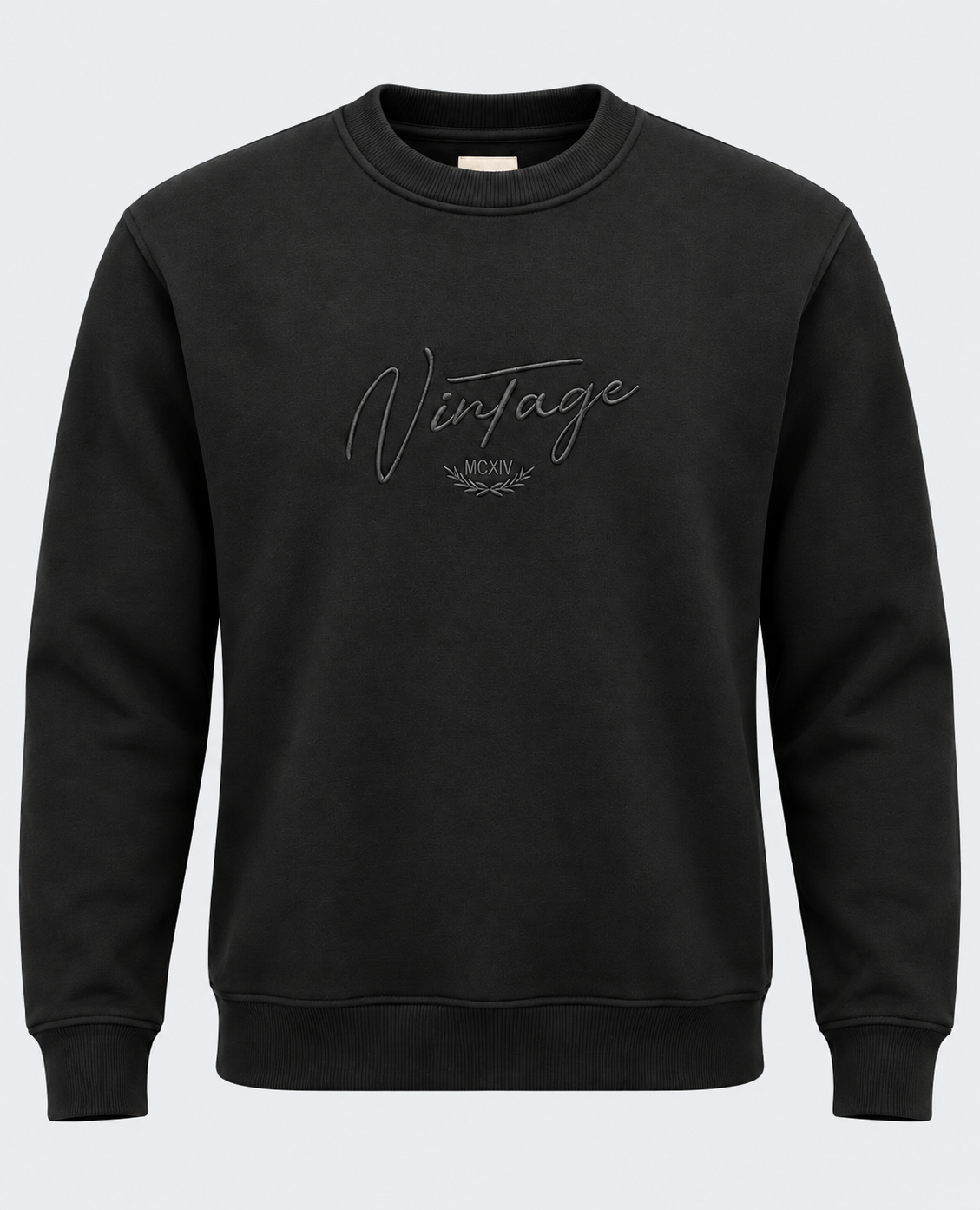 Sweat col rond homme noir MAXWAY Vintage — vue de face