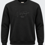 Sweat col rond homme noir MAXWAY Vintage — vue de face