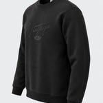 Sweat col rond homme noir MAXWAY Vintage — vue de trois quarts