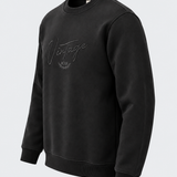 Sweat col rond homme noir MAXWAY Vintage — vue de trois quarts