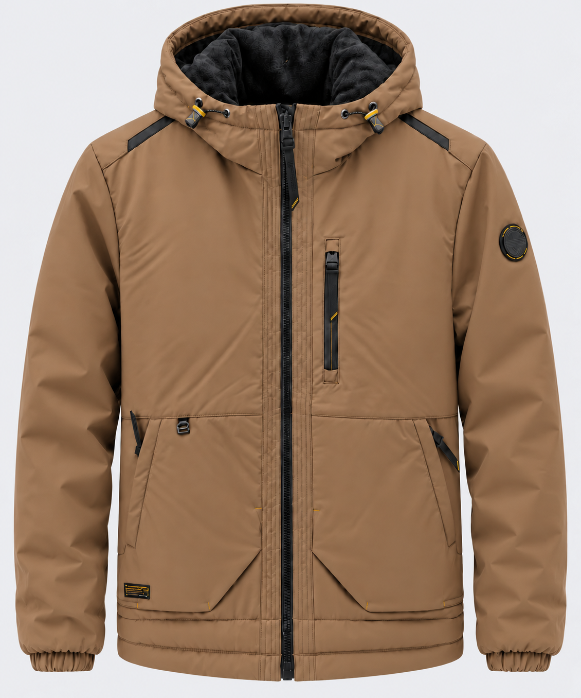 Veste homme LEGENDER'S AROMA camel à capuche, vue de face