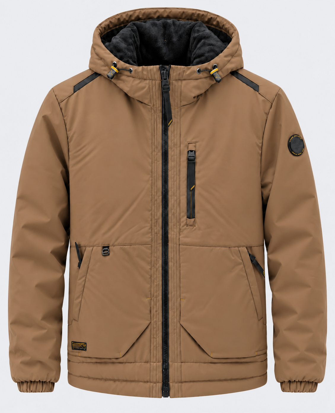 Veste homme LEGENDER'S AROMA camel à capuche, vue de face