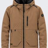 Veste homme LEGENDER'S AROMA camel à capuche, vue de face