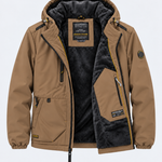 Veste LEGENDER'S AROMA camel ouverte, détail de la doublure matelassée