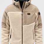Veste polaire sherpa homme LEGENDER'S CLINT beige et écru à capuche, vue de face