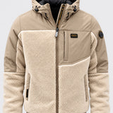 Veste polaire sherpa homme LEGENDER'S CLINT beige et écru à capuche, vue de face