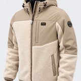Veste polaire LEGENDER'S CLINT beige et écru, vue de trois quarts
