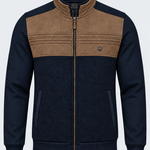 Veste zippée homme camel et marine MAXWAY — vue de face