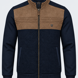 Veste zippée homme camel et marine MAXWAY — vue de face