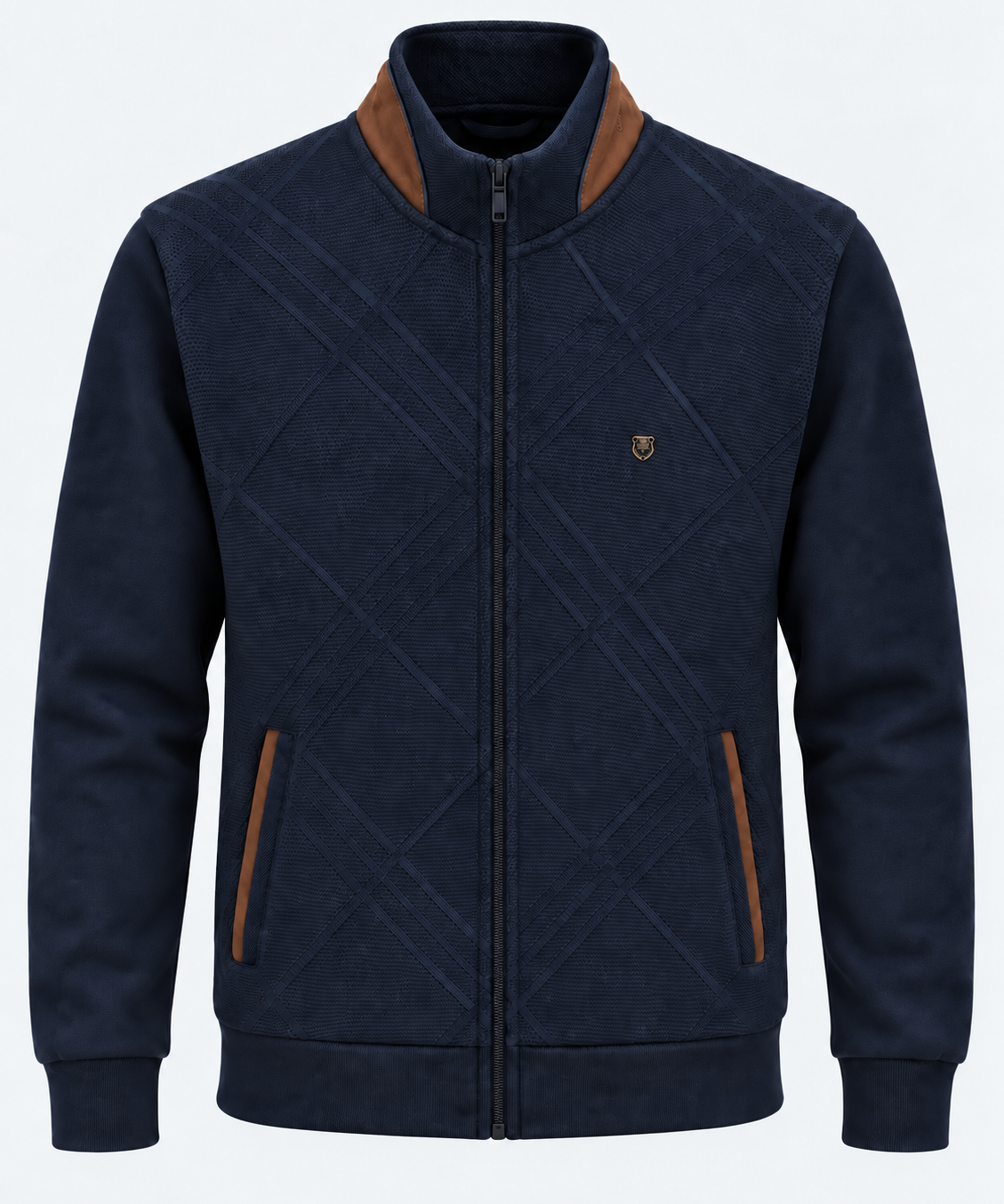 Veste col signature homme marine MAXWAY — vue de face